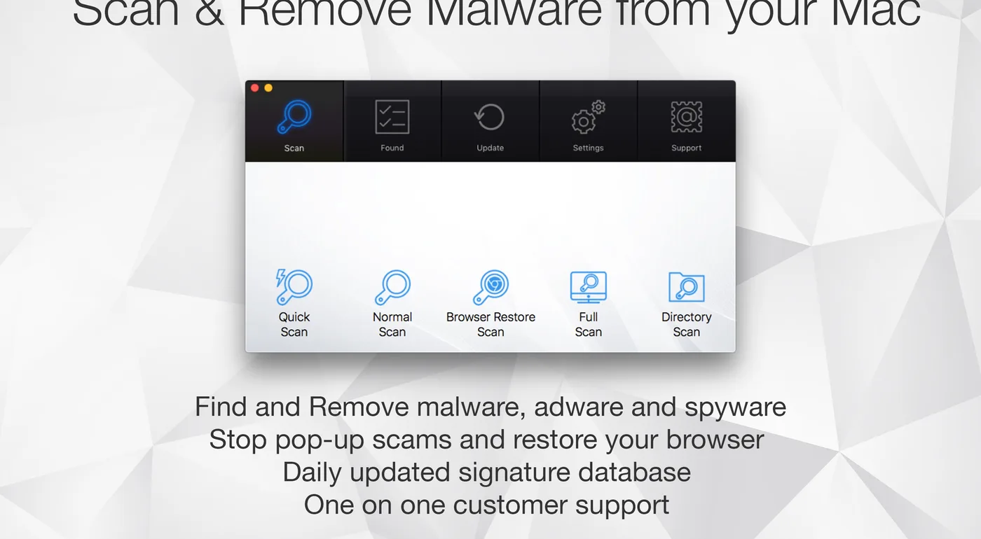 Antivirus Zap scan options window